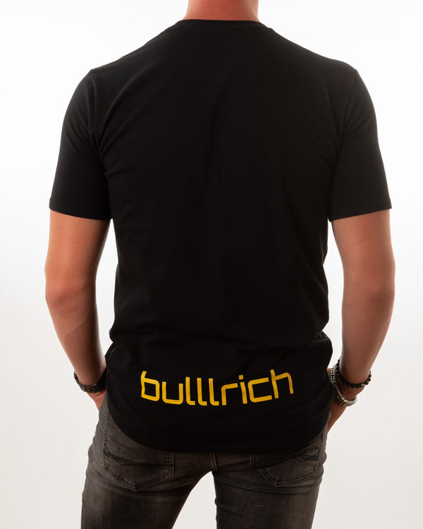 T-Shirt "Bulllrich On The Lower Back" Zwart - Bulllrich